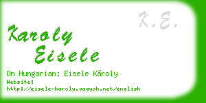 karoly eisele business card